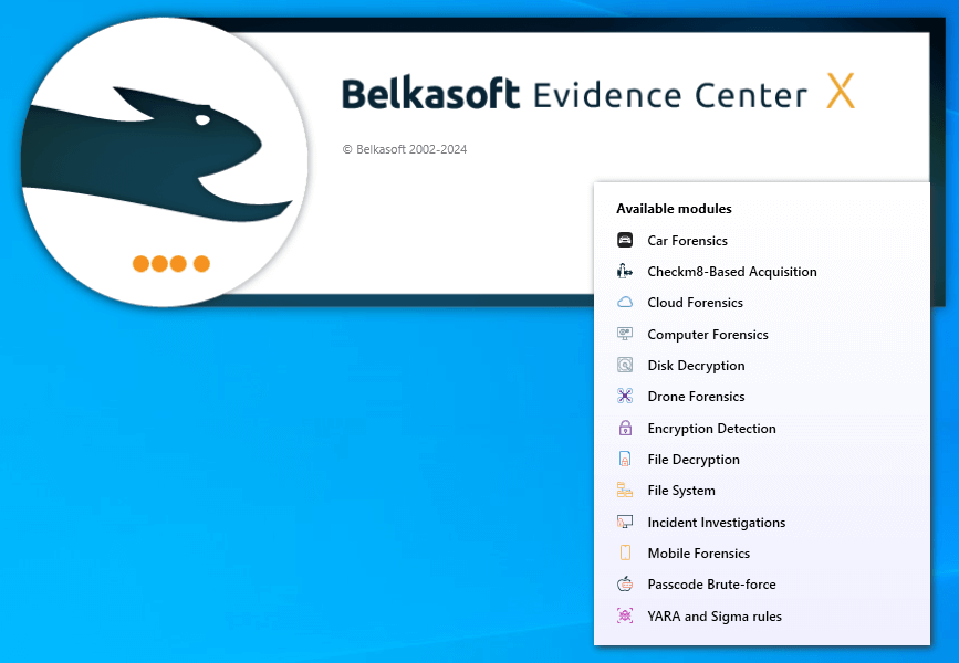 Belkasoft X combines multiple modules for comprehensive DFIR investigations