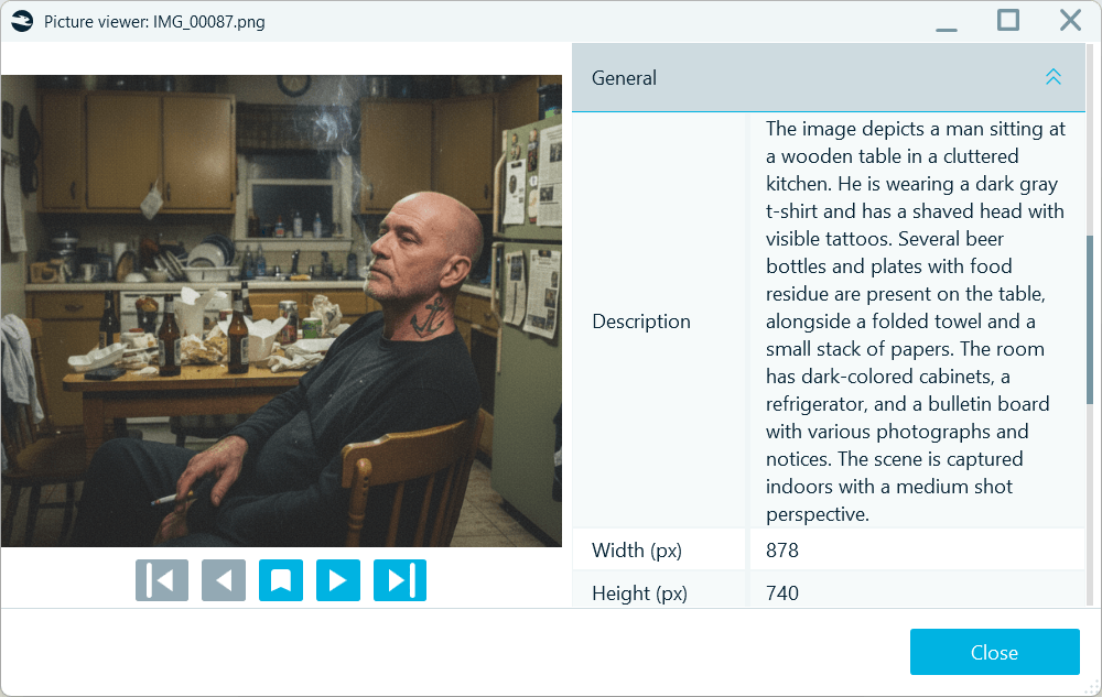 An example of a BelkaGPT description of an individual in a picture