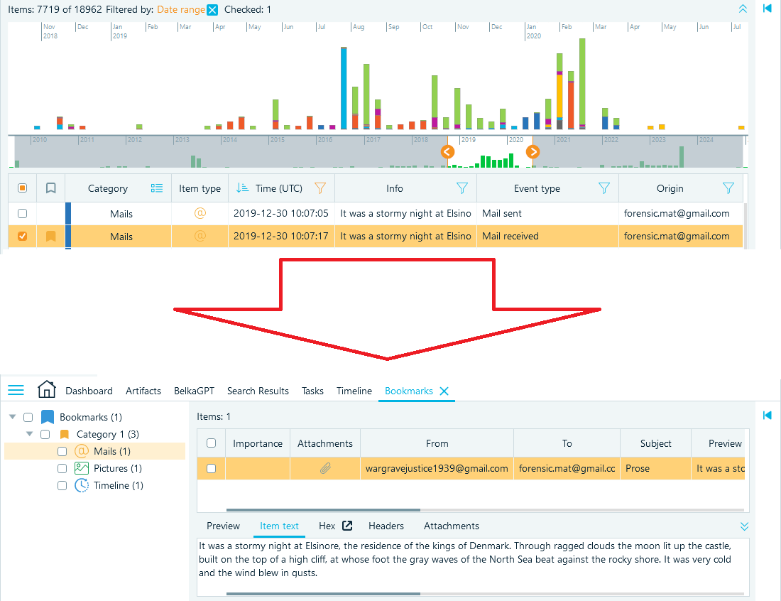 Single highlighted chat event causes three artifacts in bookmarks