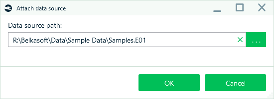 Attach data source” window in Belkasoft Evidence Reader