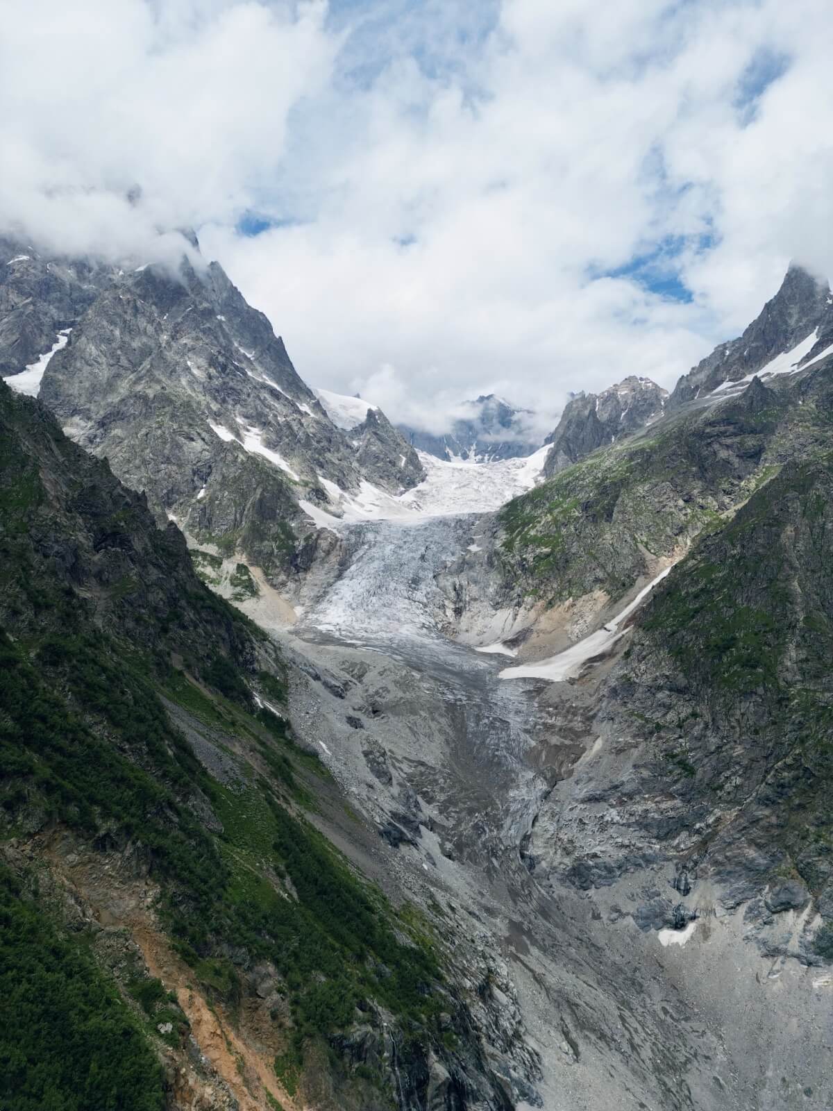 The photograph of the Chalaadi glacier in Svaneti, Georgia