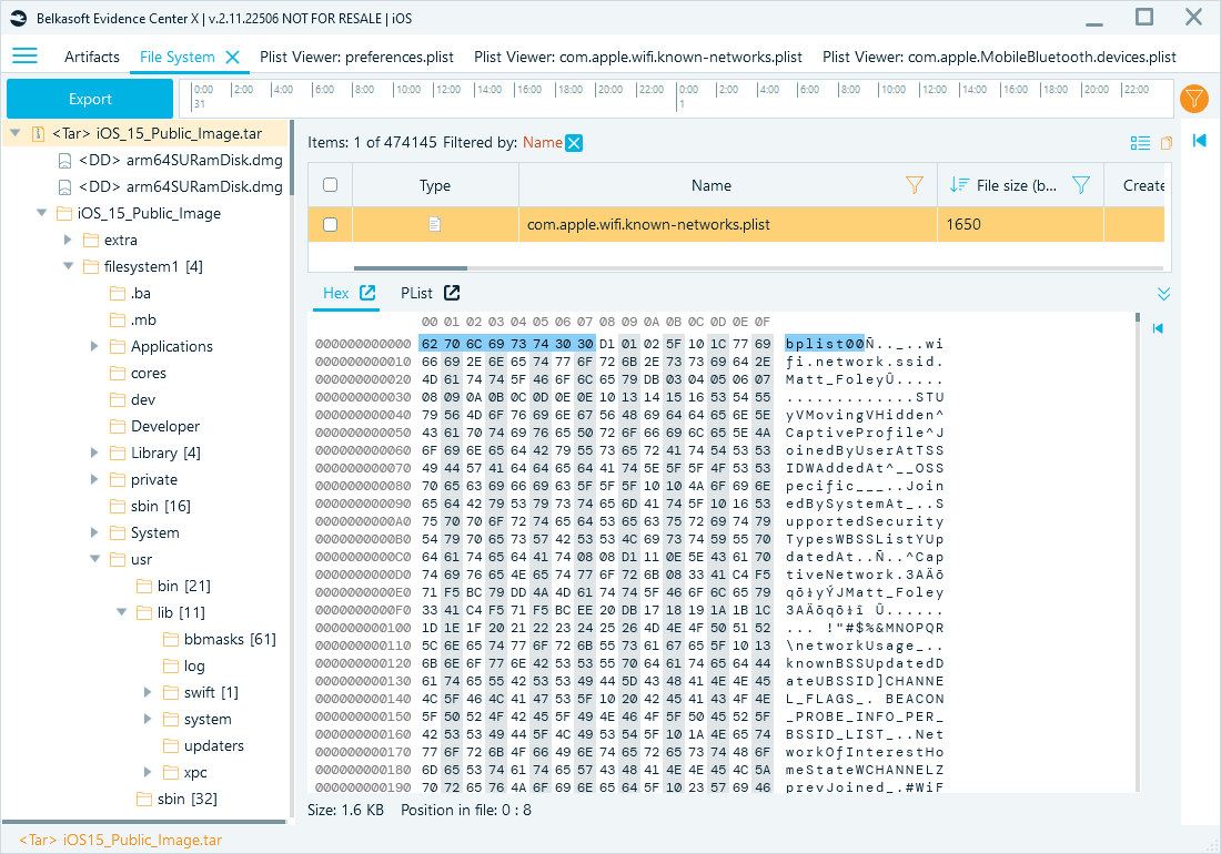 Binary plist in Hex Viewer
