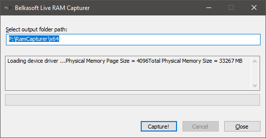 Belkasoft Ram Capturer main window