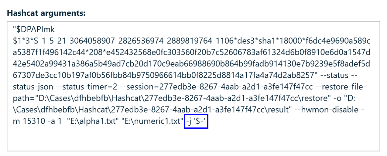A hashcat rule example for the Combinator attack